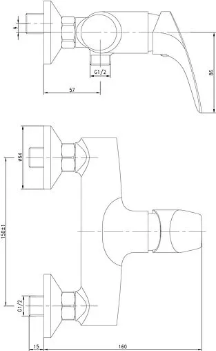 Смеситель для душа Aquanet Techno хром SD90887