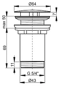 Выпуск без перекрытия для раковины без перелива Ravak хром X01439 Выпуск без перекрытия для раковины без перелива Ravak хром X01439, 2