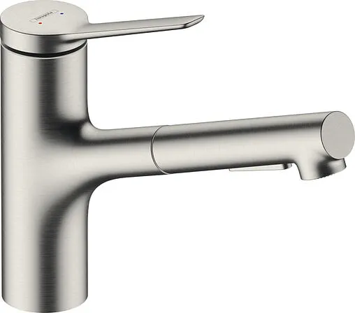 Смеситель для кухни с выдвижным изливом Hansgrohe Zesis M33 150 2jet под сталь 74800800