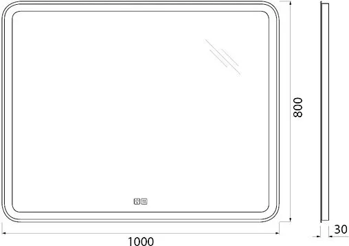 Зеркало с подсветкой BelBagno MARINO 100x80 с подогревом SPC-MAR-1000-800-LED-TCH-WARM