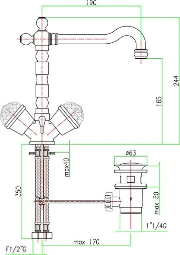 Смеситель для раковины Fiore XT Sky хром 17CR0625