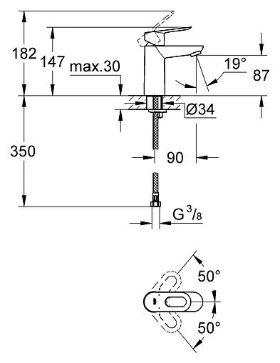 Смеситель для раковины Grohe BauLoop хром 23337000