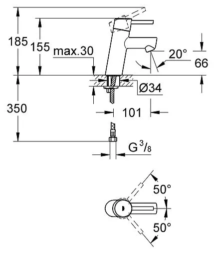 Смеситель для раковины Grohe Concetto хром 3224010E