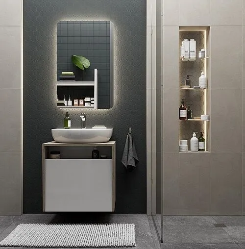 Зеркало с подсветкой Kerama Marazzi Pro 55 белый глянцевый PRO.mi.55WHT