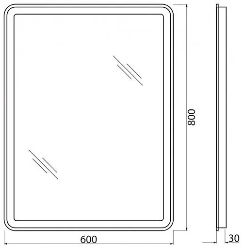 Зеркало с подсветкой BelBagno MARINO 60x80 механическая кнопка SPC-MAR-600-800-LED-BTN