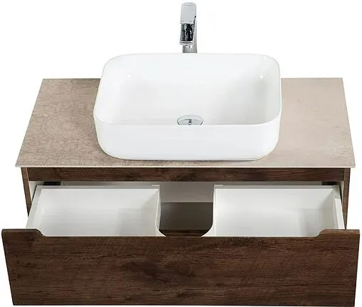 Тумба-умывальник подвесная BelBagno ETNA 90 Rovere Moro ETNA-900-2C-SO-RW-P+