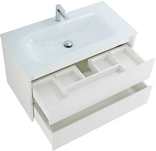 Тумба-умывальник подвесная BelBagno KRAFT 100 Bianco Opaco KRAFT-1000-2C-SO-BO+