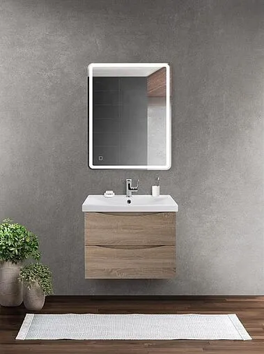 Тумба-умывальник подвесная BelBagno MARINO-CER 70 Rovere Bianco MARINO-CER-700-2C-SO-WO-P+BB-0321-70-LVB