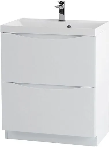 Тумба-умывальник подвесная BelBagno MARINO 70 Bianco Lucido MARINO-700-2C-PIA-BL-P+BB700/450-LV-MR-AST