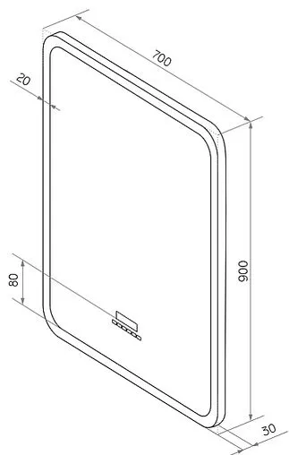 Зеркало с подсветкой Continent Glamour Led 70x90 с музыкальным блоком, с подогревом белый ЗЛП451