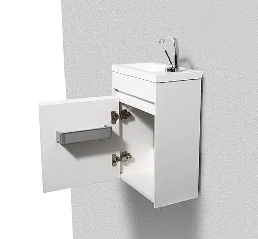 Тумба-умывальник подвесная BelBagno PIETRA MINI 40 R Bianco Lucido PIETRA MINI-400-1A-SO-BL-R+BB-460-PM-LVB