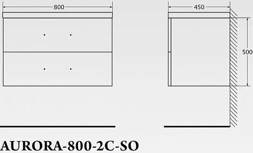 Тумба под умывальник подвесная BelBagno AURORA 80 Bianco Lucido AURORA-800-2C-SO-BL