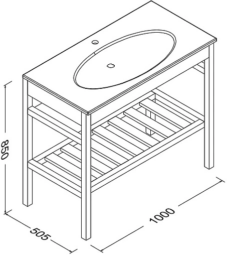 Консоль напольная Isvea SistemaX 100 тик 22SF8003100I