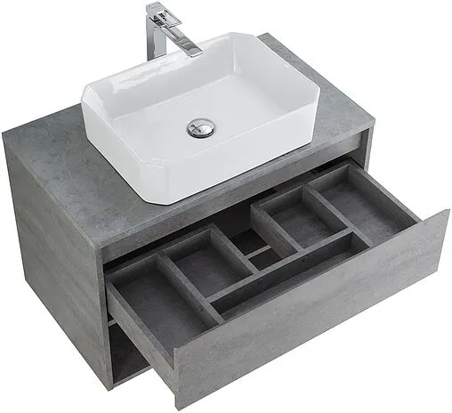 Тумба-умывальник подвесная BelBagno KRAFT 80 Cemento Grigio KRAFT-800-1C-SO-CG+