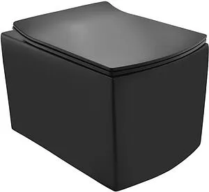 Унитаз подвесной безободковый Jaquar Kubix черный матовый KUS-BLM-35953BIUFSM Унитаз подвесной безободковый Jaquar Kubix черный матовый KUS-BLM-35953BIUFSM, 1