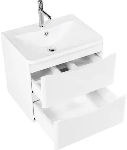 Тумба-умывальник подвесная BelBagno ACQUA 60 Bianco Lucido ACQUA-600-2C-SO-BL+BB600/455-LV-MR-ALR