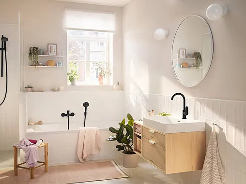 Смеситель для ванны Hansgrohe Rebris S чёрный матовый 72440670