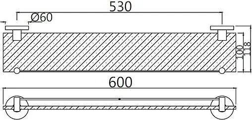 Полка Jaquar Continental чёрный матовый ACN-BLM-1171N