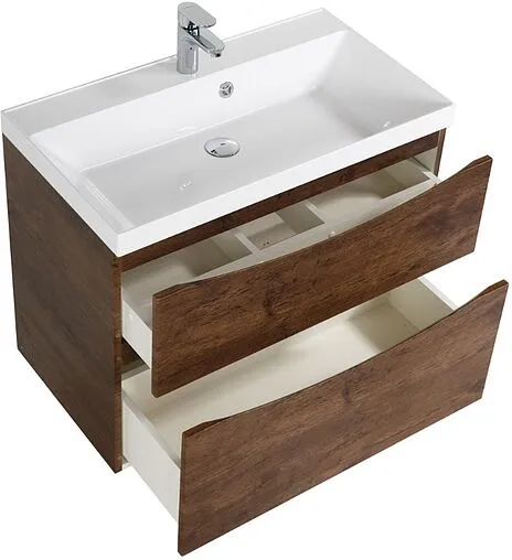 Тумба-умывальник подвесная BelBagno MARINO 65 Rovere Moro MARINO-650-2C-SO-RW-P+BB650/450-LV-MR-PR