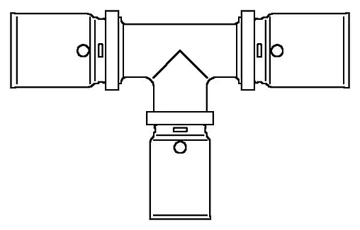 Тройник пресс редукционный 26мм x 20мм x 26мм Oventrop Cofit P 1513157
