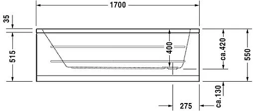 Ванна акриловая Duravit D-Code 170x70 700098000000000