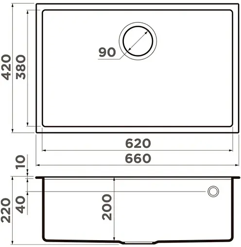 Мойка кухонная Omoikiri Tedori 66-U-PL платина 4993979