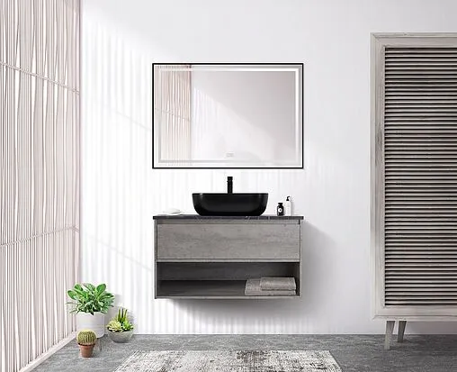 Тумба-умывальник подвесная BelBagno KRAFT 80 Cemento Grigio KRAFT-800-1C-SO-CG+