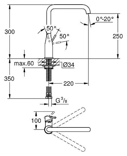 Смеситель для кухни Grohe Essence хром 30269000