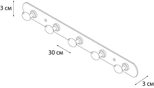Планка с 5-ю крючками Fixsen Equipment хром FX-1415