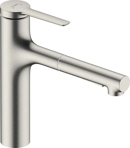 Смеситель для кухни с выдвижным изливом Hansgrohe Zesis M33 160 2jet sBox lite под сталь 74804800