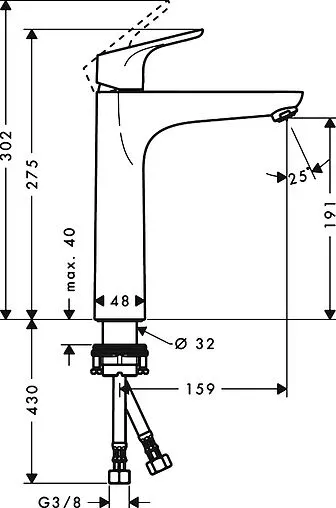 Смеситель для раковины Hansgrohe Focus 190 хром 31518000