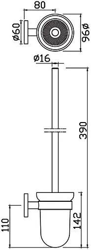 Ёршик для унитаза Jaquar Continental чёрный матовый ACN-BLM-1143N