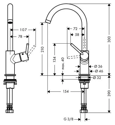 Смеситель для раковины Hansgrohe Talis 210 хром 32080000