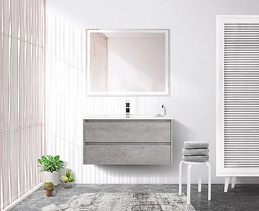 Тумба-умывальник подвесная BelBagno KRAFT 90 Cemento Grigio KRAFT-900-2C-SO-CG+