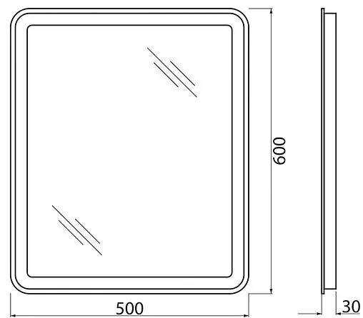 Зеркало с подсветкой BelBagno MARINO 50x60 механическая кнопка SPC-MAR-500-600-LED-BTN