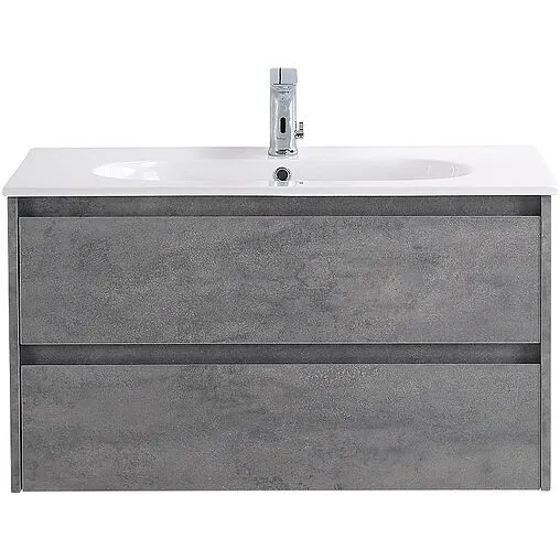 Тумба-умывальник подвесная BelBagno KRAFT 90 Cemento Grigio KRAFT-900-2C-SO-CG+