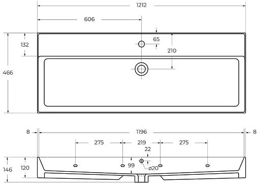 Консоль с умывальником напольная Cezares Cadro 120 чёрный/белый CADRO-120/46/73-2C-PIA-MET-ST+CADRO-120-MENS-BIANCO+CADRO-120-MENS-BIANCO