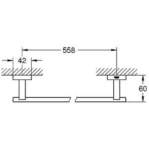 Полотенцедержатель Grohe Essentials Cube хром 40509001 Полотенцедержатель Grohe Essentials Cube хром 40509001, 3