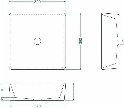 Раковина Uperwood UPD Square графит 291020211