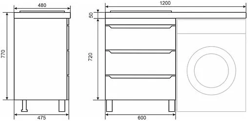 Тумба-умывальник напольная Uperwood Tanos 120 R белый 291021008