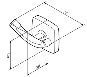Крючок двойной Am.Pm Gem хром A9035600 Крючок двойной Am.Pm Gem хром A9035600, 2