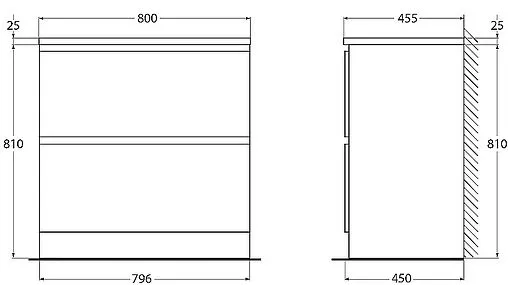 Тумба-умывальник подвесная BelBagno ALBANO 80 Bianco Lucido ALBANO-800-2C-PIA-BL+