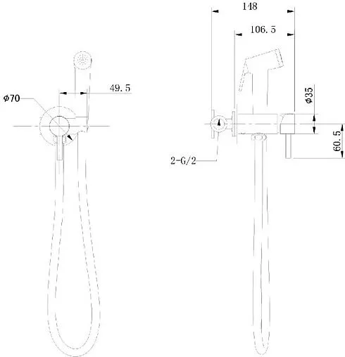 Гигиенический душ со смесителем Bravat хром D9151CP-ENG