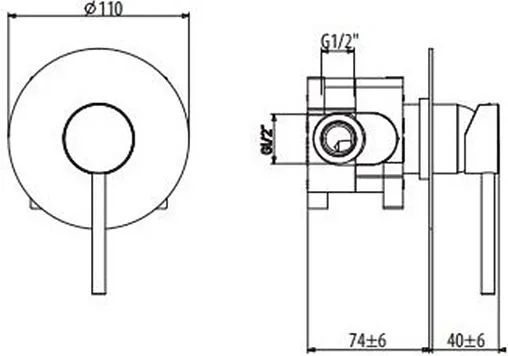 Смеситель для душа Gattoni Circle One чёрный матовый 9031/90N0.CH