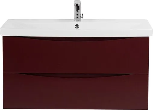 Тумба-умывальник подвесная BelBagno MARINO-CER 100 Bordo Lucido MARINO-CER-1000-2C-SO-BRDL-P+BB-0324-100-LVB