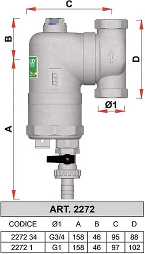 Фильтр-дешламатор 1&quot;в x 1&quot;в Far Smart FA 2272 1