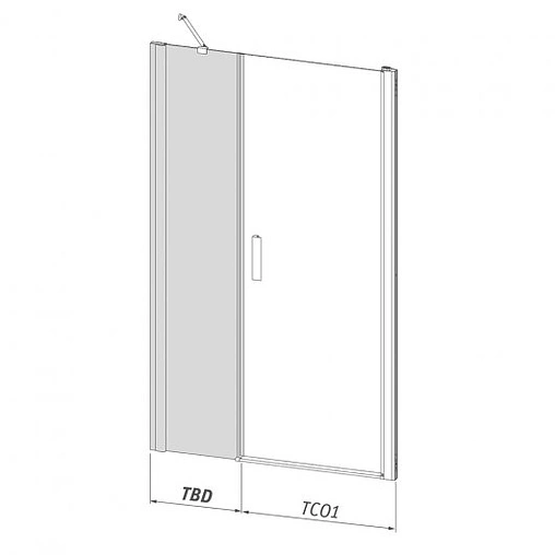 Дверь в нишу 1600мм прозрачное стекло Roltechnik Tower Line TCO1+TBD/1000*640 727-1000000-00-02+744-0580000-00-02