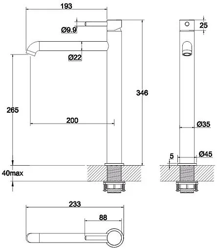 Смеситель для раковины WHITECROSS Y black чёрный матовый Y1213BL