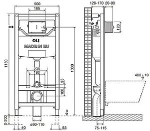 Инсталляция для подвесного унитаза Set 3 в 1 OLI 120 Eco mechanic 879236mSL01 с кнопкой белый Инсталляция для подвесного унитаза Set 3 в 1 OLI 120 Eco mechanic 879236mSL01 с кнопкой белый, 2