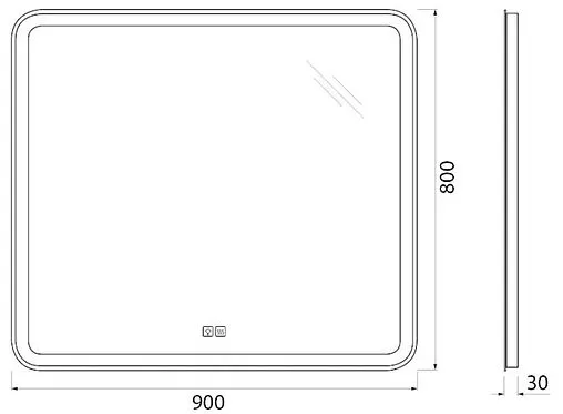 Зеркало с подсветкой BelBagno MARINO 90x80 с подогревом SPC-MAR-900-800-LED-TCH-WARM